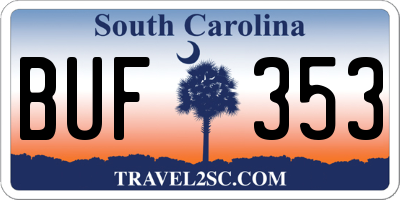 SC license plate BUF353