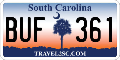 SC license plate BUF361