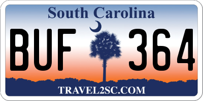 SC license plate BUF364