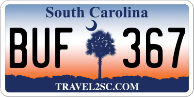 SC license plate BUF367