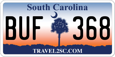SC license plate BUF368