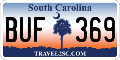 SC license plate BUF369