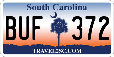 SC license plate BUF372