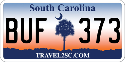 SC license plate BUF373