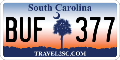 SC license plate BUF377