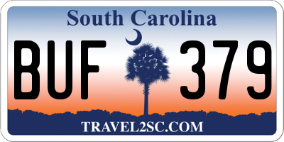 SC license plate BUF379