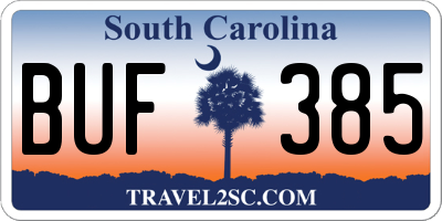 SC license plate BUF385