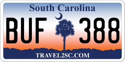 SC license plate BUF388