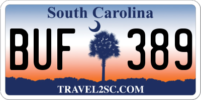 SC license plate BUF389