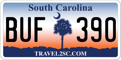 SC license plate BUF390