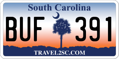 SC license plate BUF391