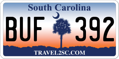 SC license plate BUF392