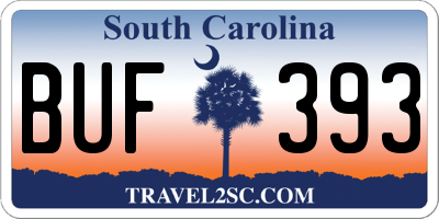 SC license plate BUF393