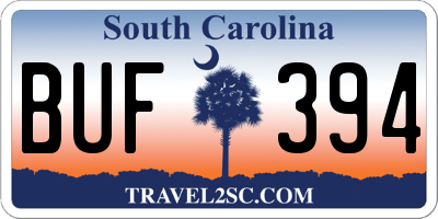 SC license plate BUF394