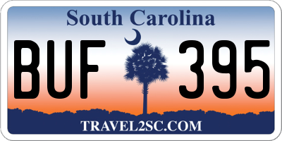 SC license plate BUF395