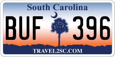 SC license plate BUF396
