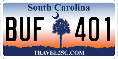 SC license plate BUF401