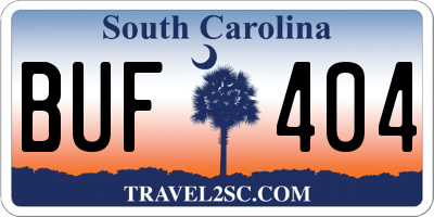 SC license plate BUF404