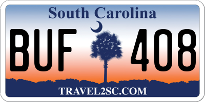 SC license plate BUF408