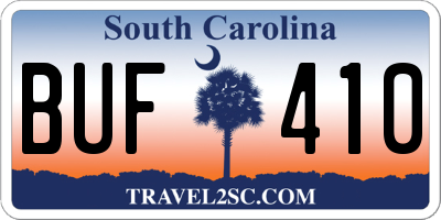 SC license plate BUF410