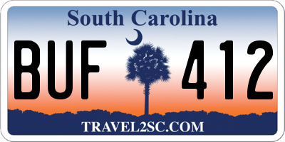 SC license plate BUF412