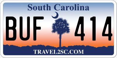 SC license plate BUF414