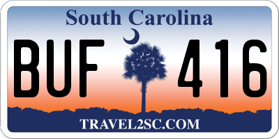 SC license plate BUF416