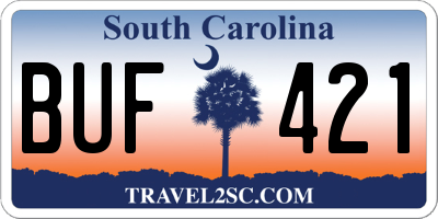 SC license plate BUF421