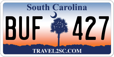 SC license plate BUF427