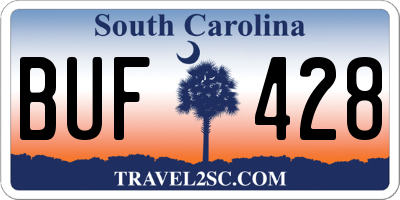 SC license plate BUF428