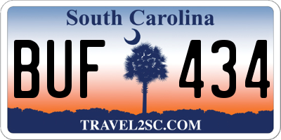 SC license plate BUF434
