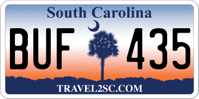 SC license plate BUF435
