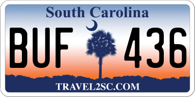 SC license plate BUF436