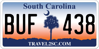 SC license plate BUF438