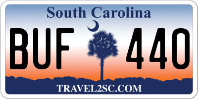 SC license plate BUF440