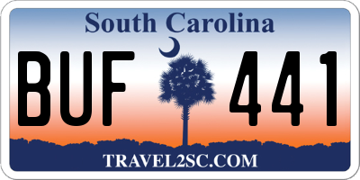 SC license plate BUF441