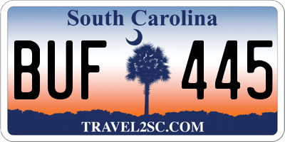 SC license plate BUF445