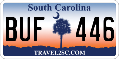 SC license plate BUF446