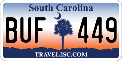 SC license plate BUF449