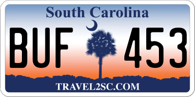 SC license plate BUF453