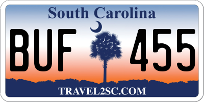 SC license plate BUF455