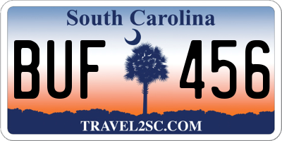 SC license plate BUF456