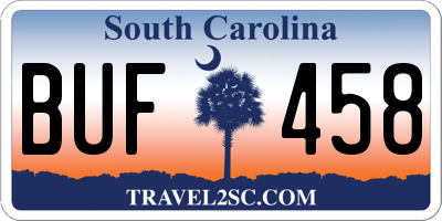 SC license plate BUF458