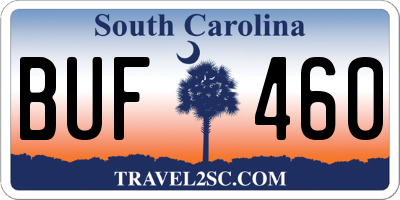 SC license plate BUF460