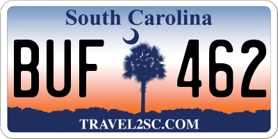 SC license plate BUF462