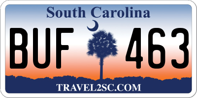 SC license plate BUF463