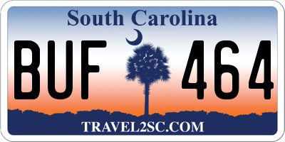 SC license plate BUF464