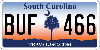 SC license plate BUF466