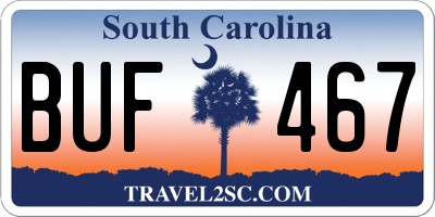 SC license plate BUF467