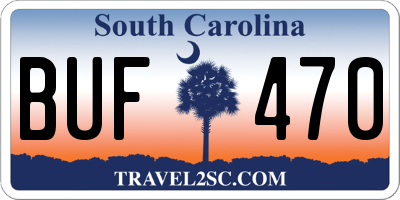 SC license plate BUF470